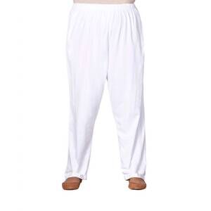 NEW ON THE PLUS SIDE cotton relaxed pants - plus in white